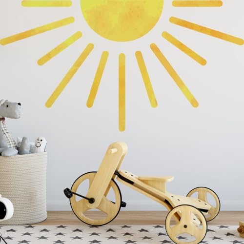 37x37 Inch Boho Half Sun Wall Decal