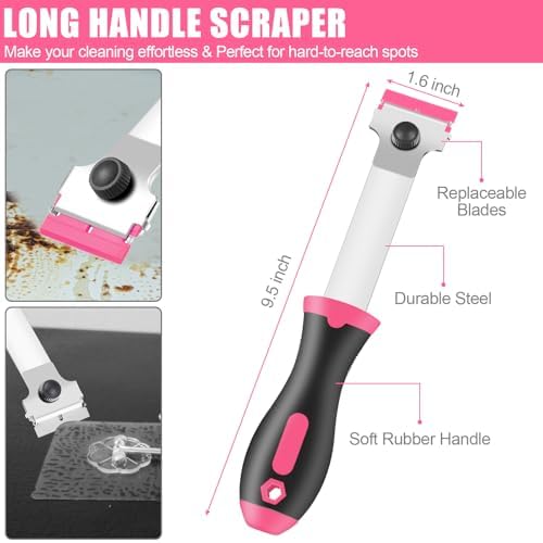 4 Pack Razor Blade Scraper Tool Set with 50 PCS Blades