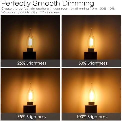 Frosted Flame Tip Chandelier Light Bulb 40W E12 6 Pack