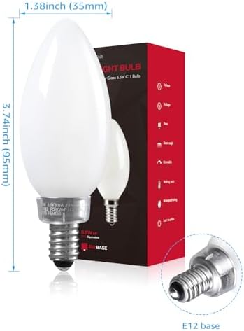 TORCHSTAR Dimmable E12 LED Candelabra Bulb Pack of 6