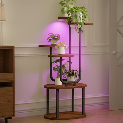 6 Tier Indoor Plant Stand with Grow Lights