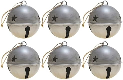 Haute Decor Jingle Bell Christmas Tree Ornaments 6-Pack Silver