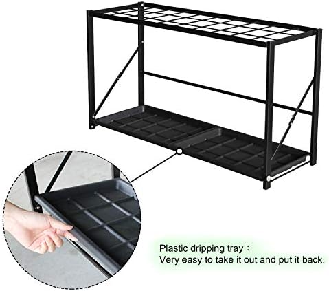 Industrial Folding Umbrella Stand with Drip Tray