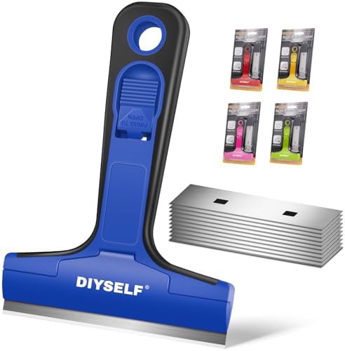 DIYSELF 1 Pack Razor Blade Scraper with 10 Blades