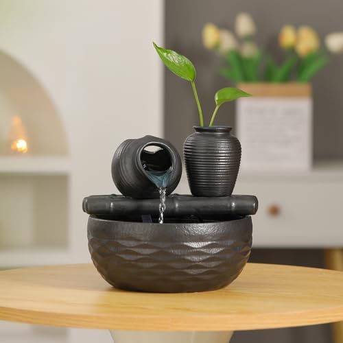 Ceramic Tabletop Fountain for Indoor Home Office