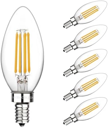 Boncoo E12 Candelabra LED Bulbs 6 Pack Dimmable