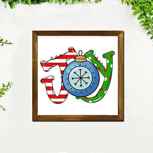 Christmas Joy Ball Framed Wooden Welcome Sign