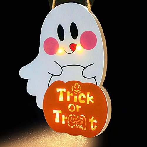 DERAYEE Halloween Door Sign with Light