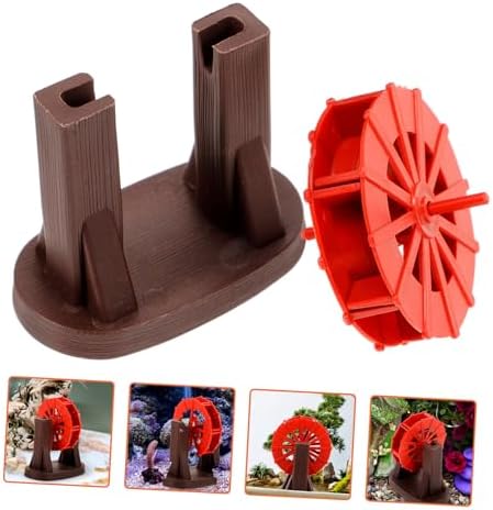 Cabilock Plastic Water Wheel Fountain Decor Red