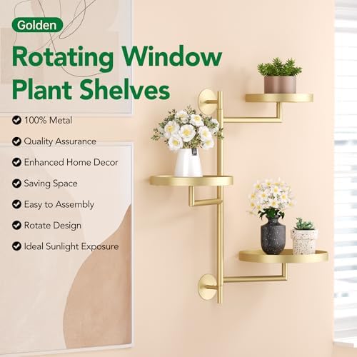 3-Tier Rotating Metal Plant Stand for Indoor Plants