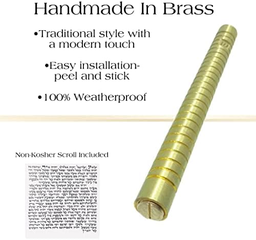 AS Brass Mezuzah Case With Scroll For Door