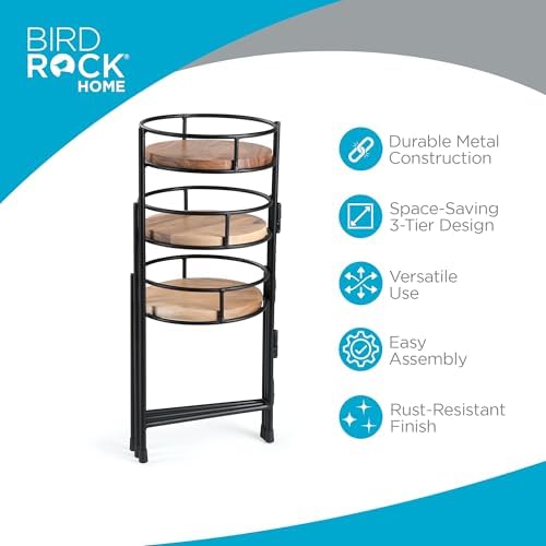 BIRDROCK HOME 3-Tier Plant Stand with Rubber Feet