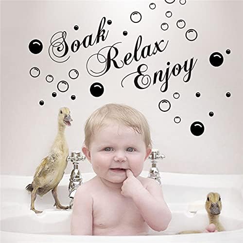 Bathroom Wall Stickers with Bubble Decals and Inspirational Quotes
