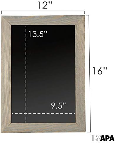 Ilyapa Rustic Wooden Chalkboard Sign 12x16 Inch Graywash Magnetic Wall Hanging