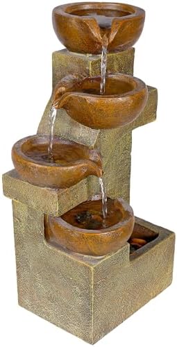 Alpine Corporation WCT726 Tabletop Waterfall Fountain with Stone Look