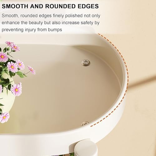Modern 2-Tier Metal Plant Stand with Wheels and Handle