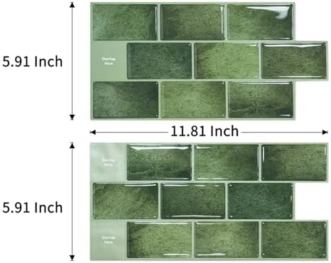 Art3d Green Peel and Stick Backsplash Tile 20-Pack
