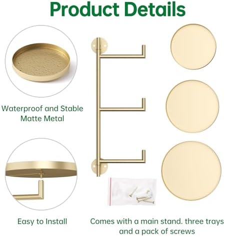 3-Tier Rotating Metal Plant Stand for Indoor Plants