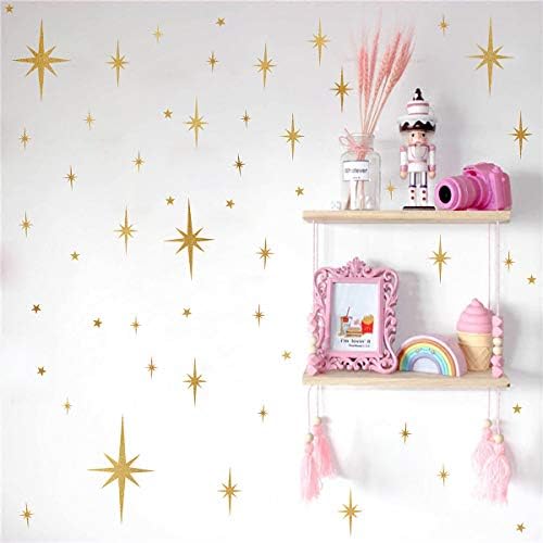Easma Star Wall Stickers for Girls Room Decor 116pcs