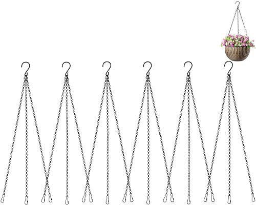 6 Pack 255 Inch Hanging Basket Chain with Hooks