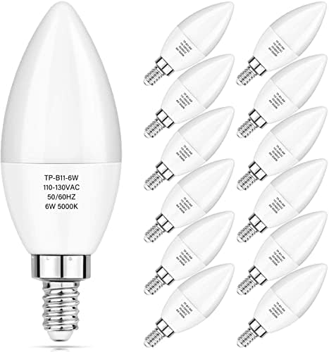MAXvolador 12-Pack E12 Candelabra LED Bulbs 60W Equivalent