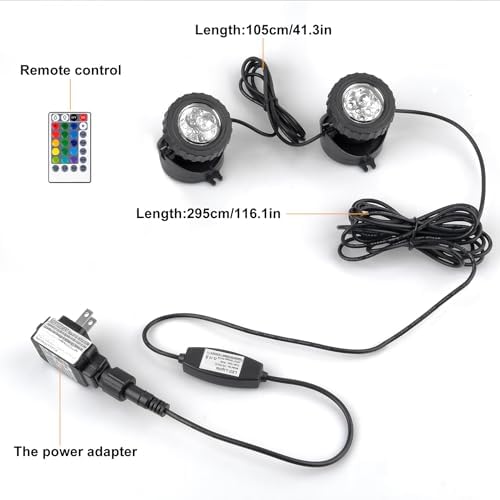 RGB Pond Lights with Timer and Remote Control
