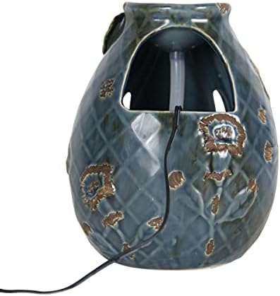 Foreside Home and Garden D9305 Blue Verdigris Hummingbird Fountain