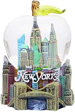Mini New York City Snow Globe with Apple Leaf