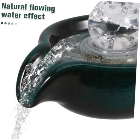 Zerodeko Ceramic Waterfall Fountain with Peacock Ball Decor