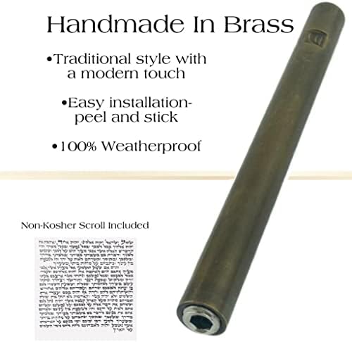 AS Brass Mezuzah Case With Scroll 6 Inches 1