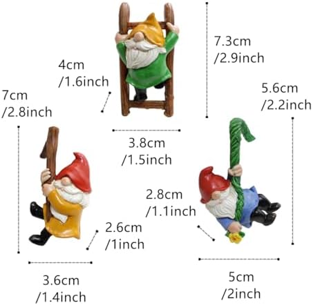 3PCS Climbing Gnome Tree Faces Outdoor Decor