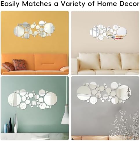 32 Pcs Acrylic Mirror Wall Stickers Set