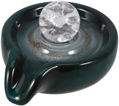 Zerodeko Ceramic Waterfall Fountain with Peacock Ball Decor