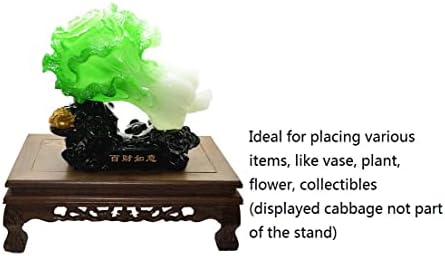 Rectangular Grey Rosewood Stand Oriental Style 13x8x4 Inch