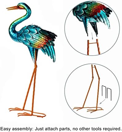 Natelf Blue Heron Garden Statues Set of 2