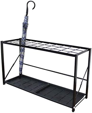 Industrial Folding Umbrella Stand with Drip Tray