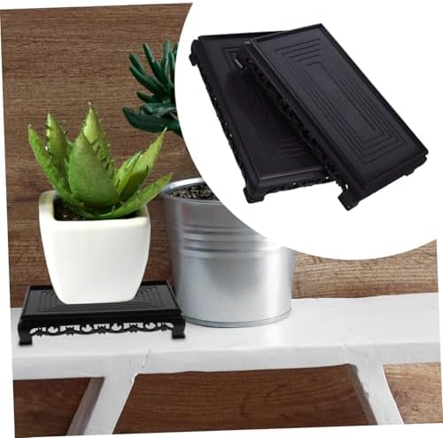 2pcs Rectangular Plant Riser Stand Faux Plastic Decorative Flowerpot Holder