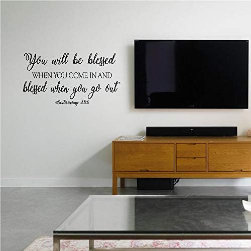 Blessed Entryway Wall Decal with Christian Handwriting