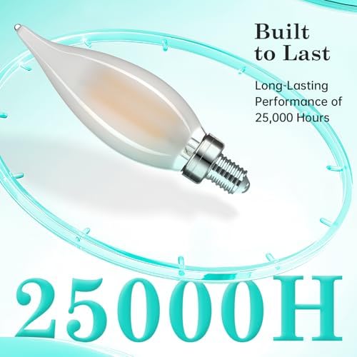 AMDTU E12 40W Equivalent Frosted LED Bulb Dimmable Candelabra Light