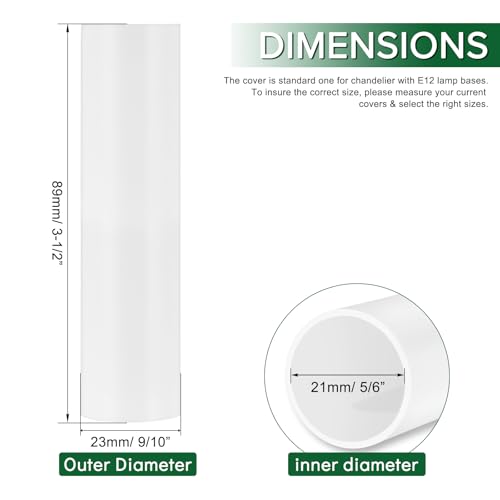 35 Inch White Plastic Candle Covers Set of 6