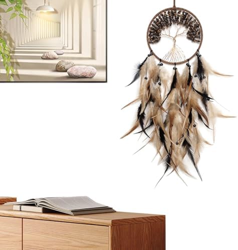 Handmade Black and Brown Dream Catcher Wall Decor