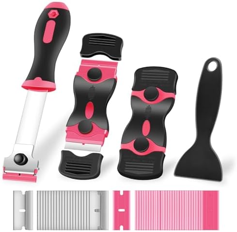 4 Pack Razor Blade Scraper Tool Set with 50 PCS Blades