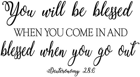 Blessed Entryway Wall Decal with Christian Handwriting