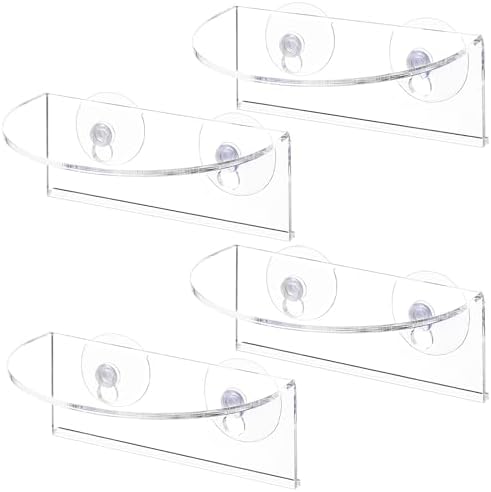 Suwimut 4 Pack Floating Shelf for Windows and Aquariums