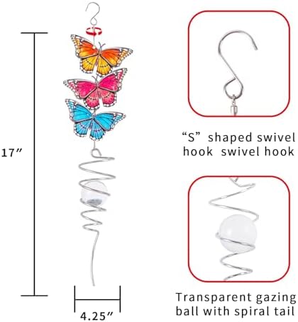 18 Inch Butterfly Wind Spinner Garden Decor