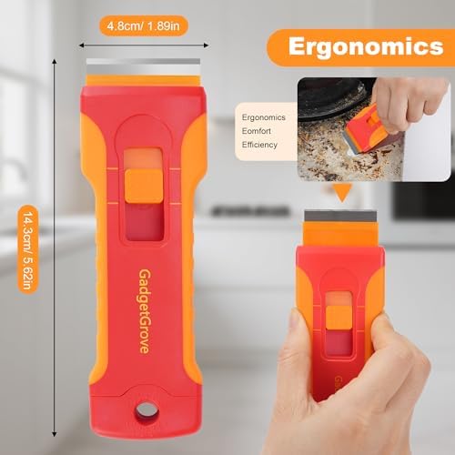 Upgraded Razor Blade Scraper with 10 Blades and 3 Wire Brushes