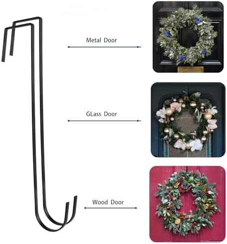 12 Inch Black Wreath Hanger for Front Door