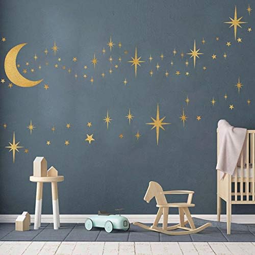 Easma Retro Starburst Wall Decals Atomic Stars Vinyl Decals