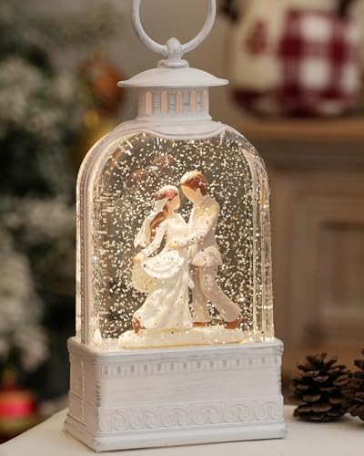 Wedding Gifts Lighted Snow Globe with 6H Timer