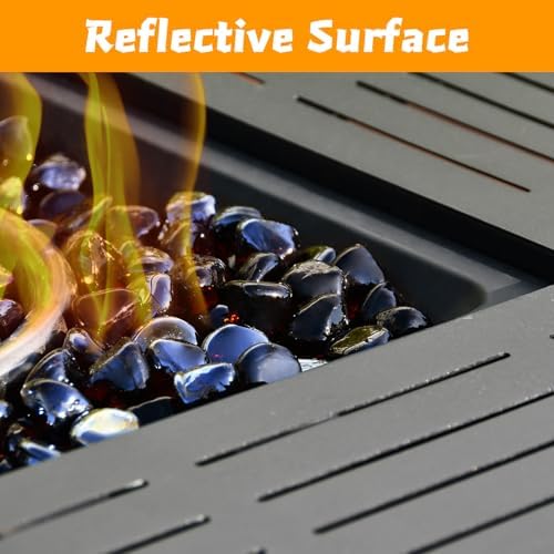 Amber Fire Pit Glass Rocks 20 Pounds 1 Inch Diamond Beads